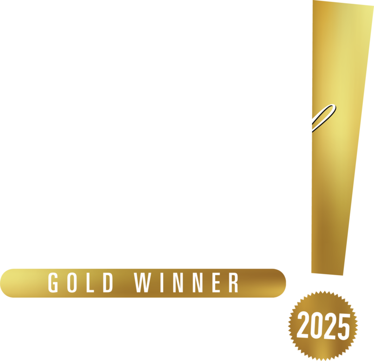 Large white "BEST OF LAS VEGAS" logo featuring a gold "GOLD WINNER" bar and a 2025 badge.