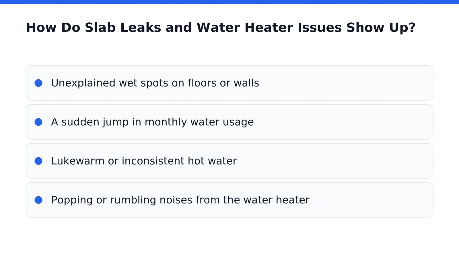 How Do Slab Leaks and Water Heater Issues Show Up