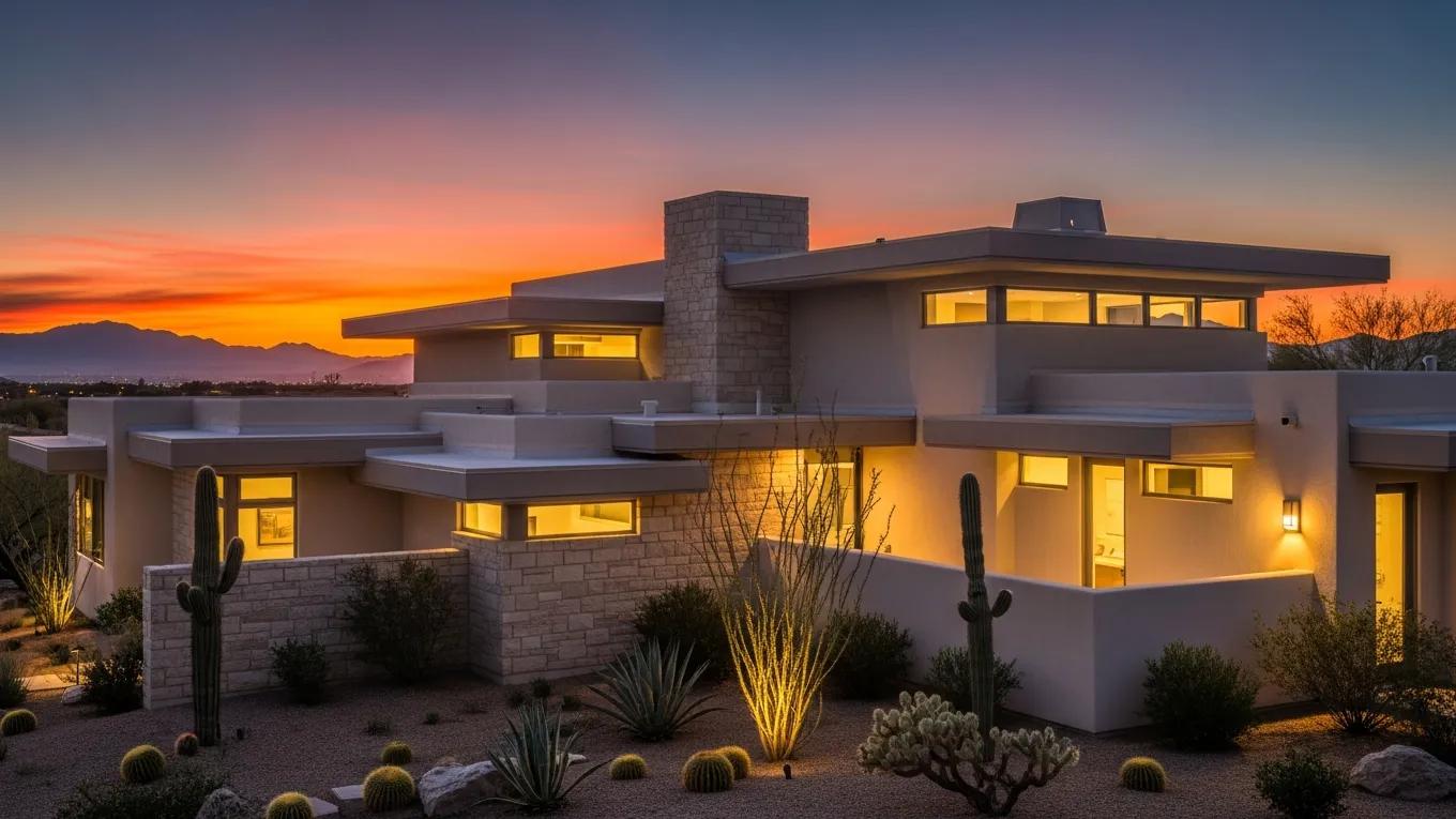 Desert home in Las Vegas illustrating local cooling challenges at night